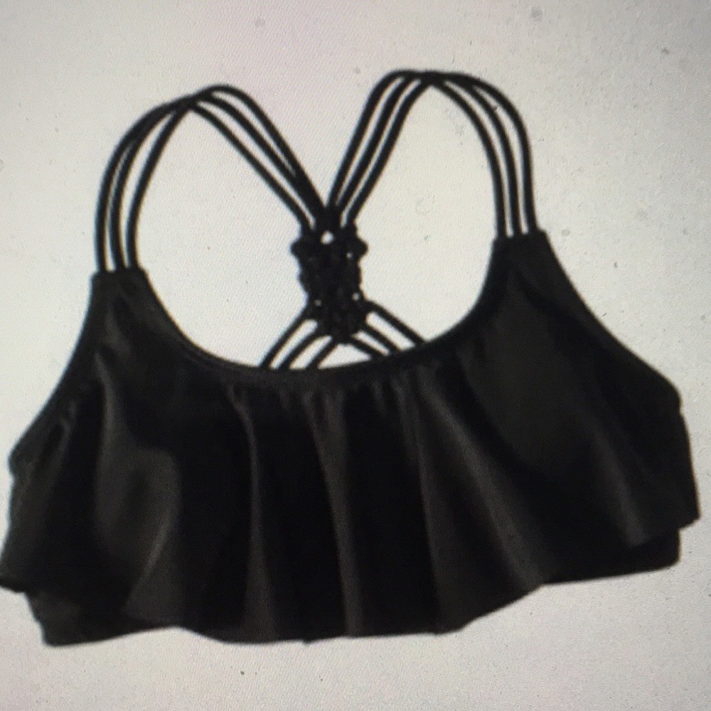 XHILARATION KNOTTED STRAPPY FLUTTER BIKINI TOP